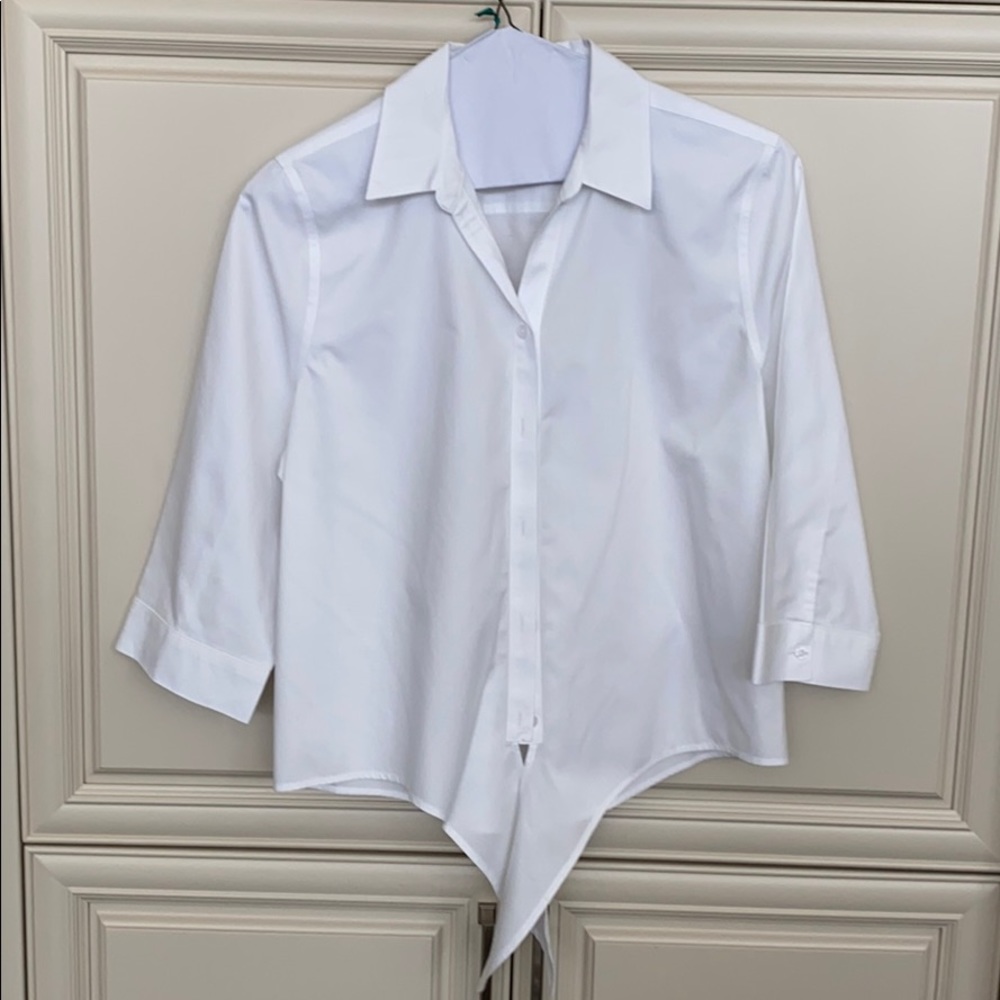 Chico’s White Tie Front Blouse